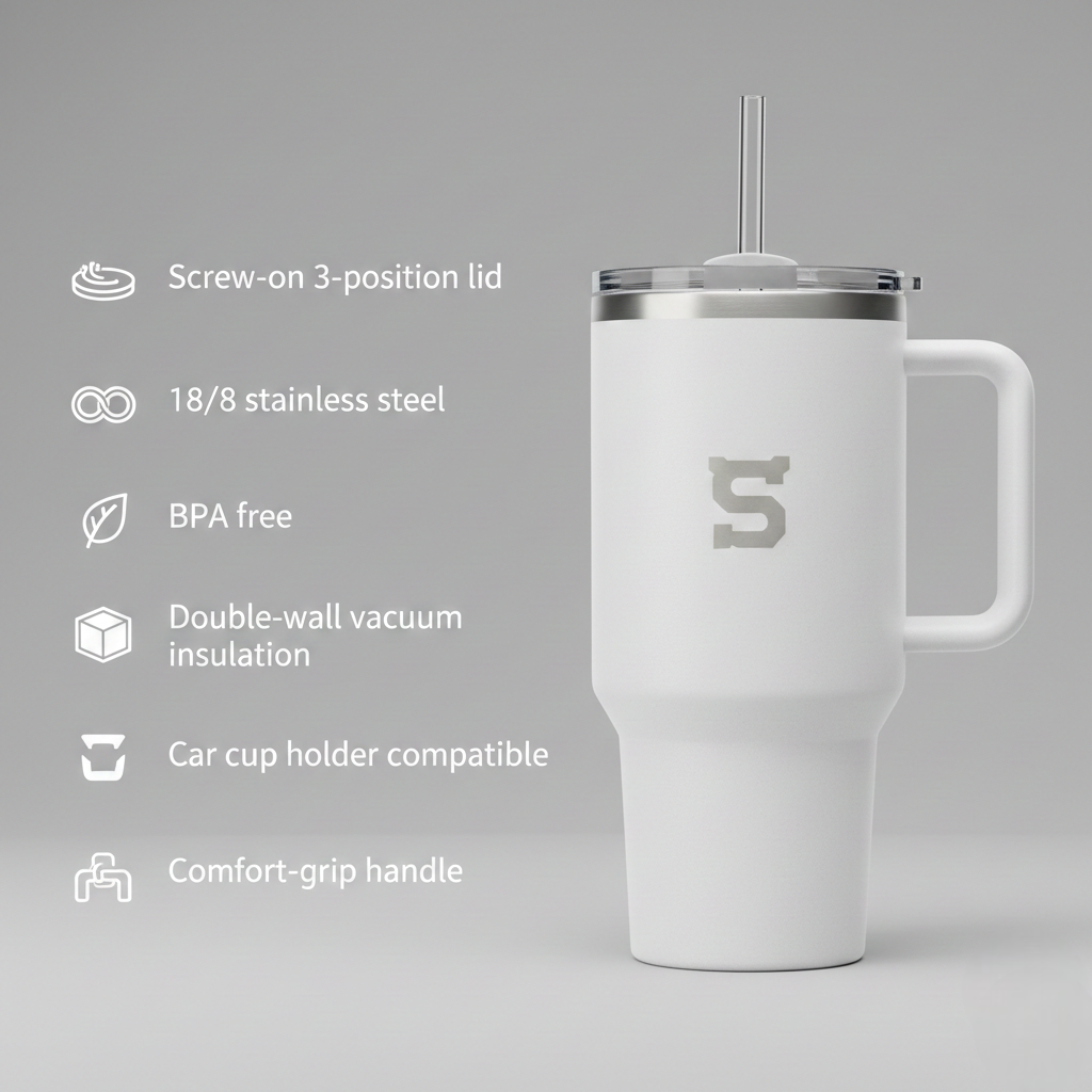 Floral Insulated Travel Mug with Temp Display-1200ml